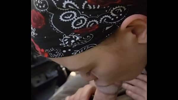 Cute teen girl starts sucking cock in the car, ends with cum in mouth in the house